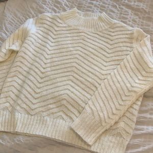 White Mock Neck Sweater